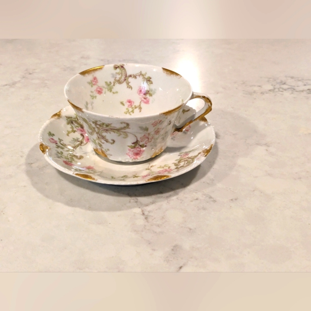 Theodore Havilland Limoges French Teca and Saucer Excellent Condition